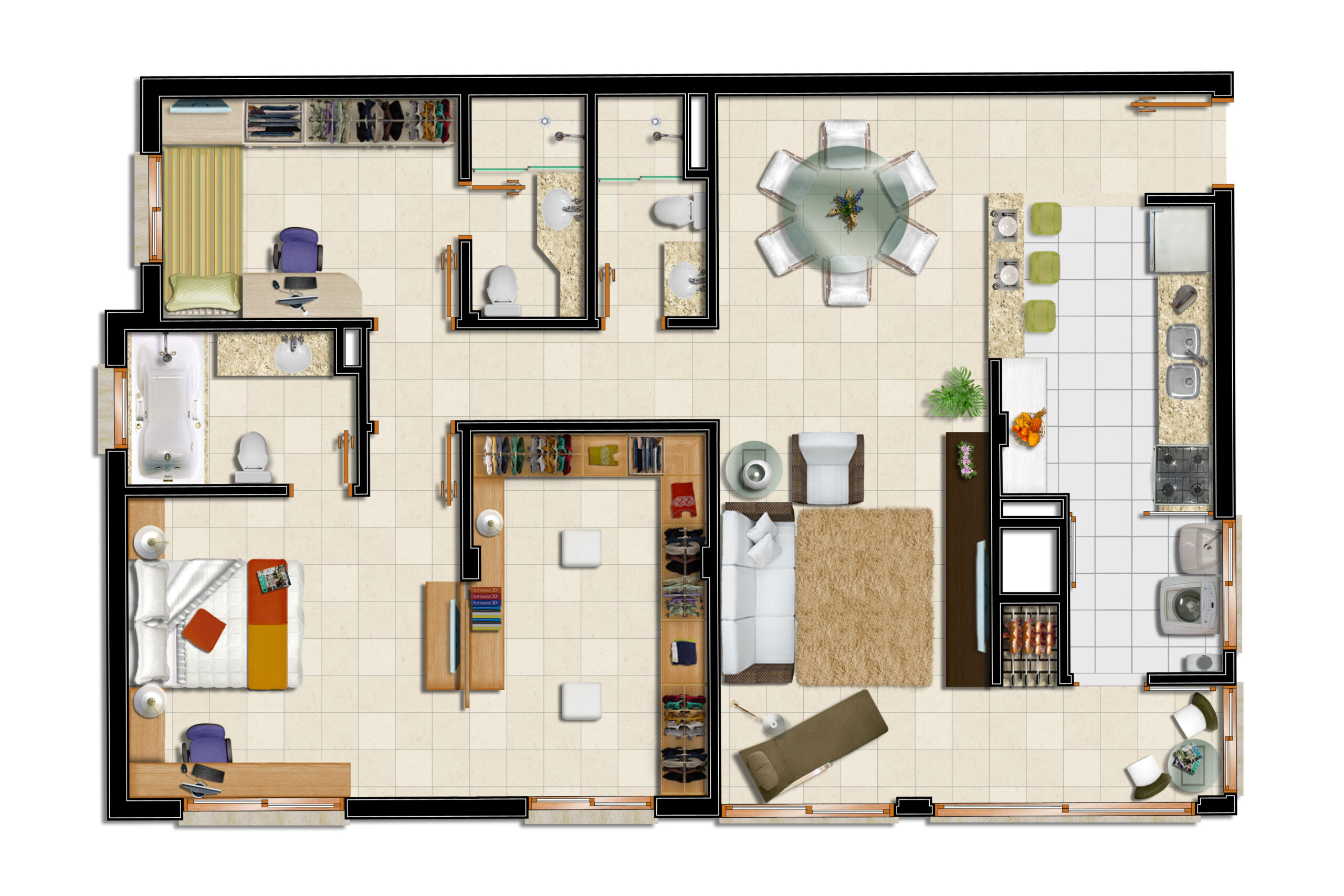 TIPO 2 e 3 SUÍTE MASTER COM CLOSET